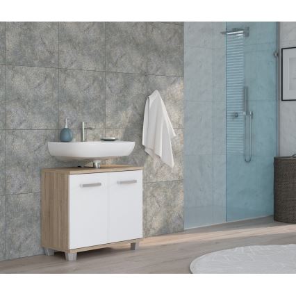 Mobile bagno VENOM bianco/rovere sonoma
