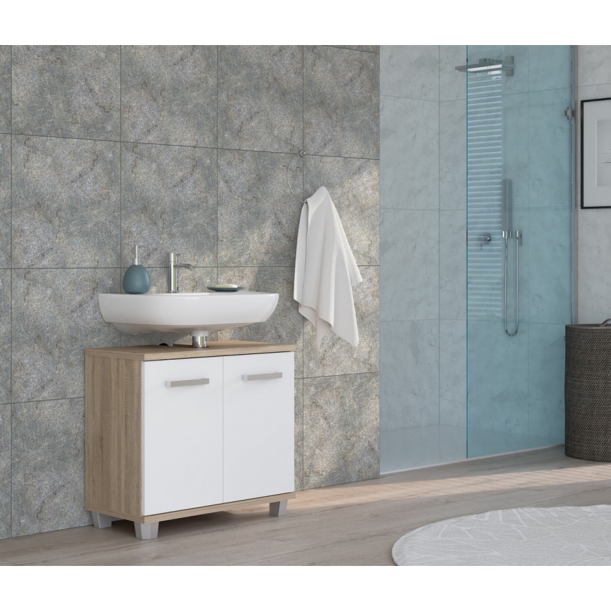 Mobile bagno VENOM bianco/rovere sonoma