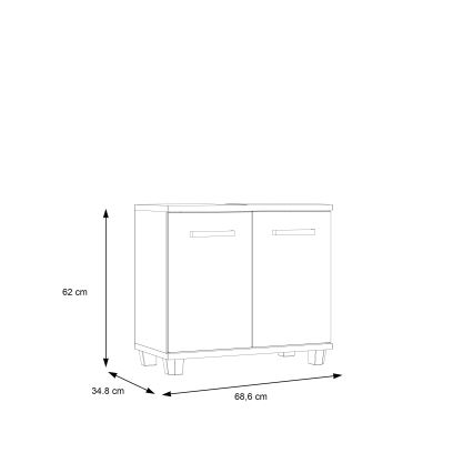Mobile bagno VENOM bianco/rovere sonoma
