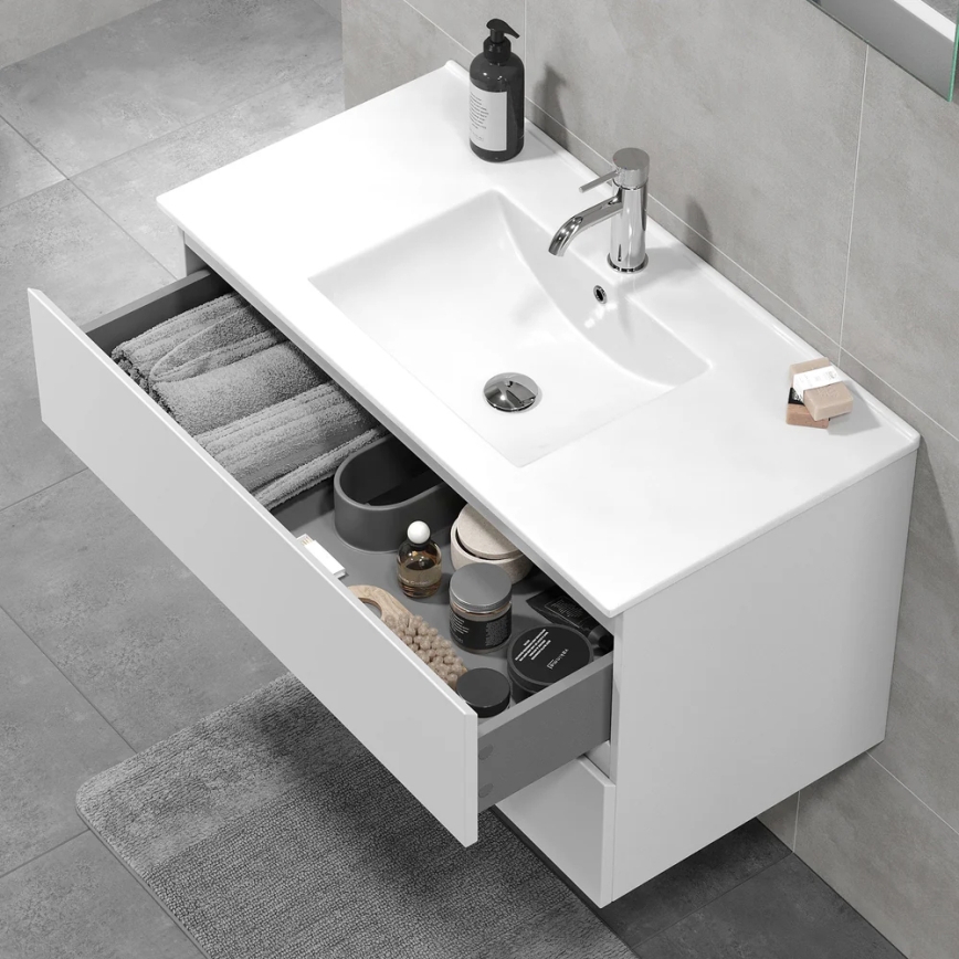 Mobile da bagno con lavabo HENRY 91 cm bianco