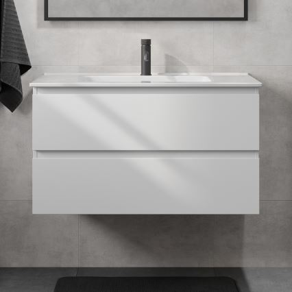 Mobile da bagno con lavabo KENWOOD 91 cm, bianco