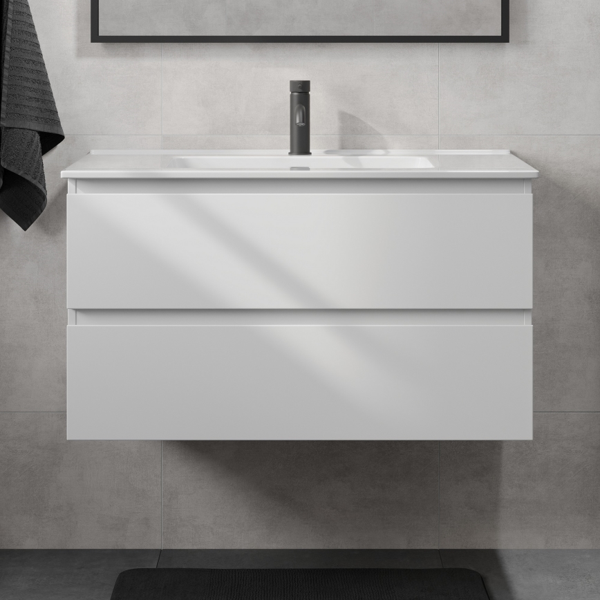 Mobile da bagno con lavabo KENWOOD 91 cm, bianco