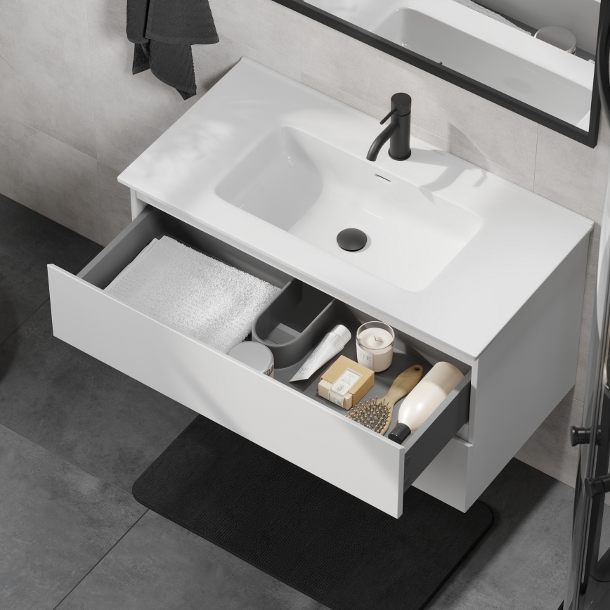Mobile da bagno con lavabo KENWOOD 91 cm, bianco
