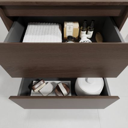 Mobile da bagno con lavabo TRONDHEIM/DRAMMEN 60x57x46 cm noce/bianco