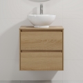 Mobile da bagno con lavabo TRONDHEIM/DRAMMEN 60x57x46 cm rovere/bianco