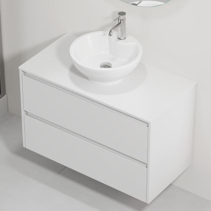 Mobile da bagno con lavabo TRONDHEIM/DRAMMEN 90x57x46 cm bianco