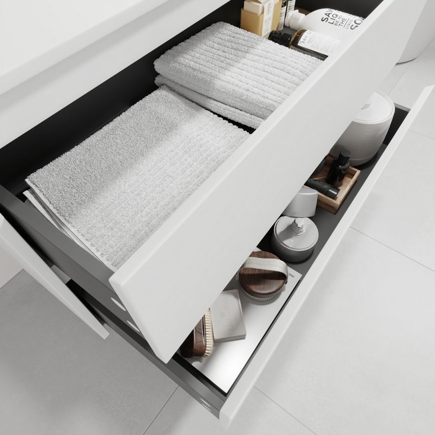 Mobile da bagno con lavabo TRONDHEIM/DRAMMEN 90x57x46 cm bianco