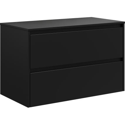 Mobile da bagno con lavabo TRONDHEIM/DRAMMEN 90x57x46 cm nero/bianco
