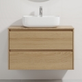 Mobile da bagno con lavabo TRONDHEIM/KRISTIANSAND 90x57x46 cm rovere/bianco
