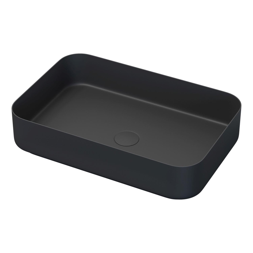 Mobile da bagno con lavabo TRONDHEIM/LJORDAL 90x57x46 cm noce/nero