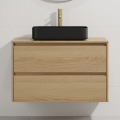 Mobile da bagno con lavabo TRONDHEIM/LJORDAL 90x57x46 cm rovere/nero