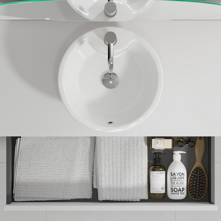 Mobile da bagno con lavabo TRONDHEIM/VIKEDAL 60x57x46 cm, bianco