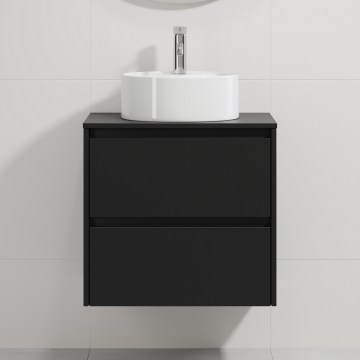 Mobile da bagno con lavabo TRONDHEIM/VIKEDAL 60x57x46 cm nero/bianco