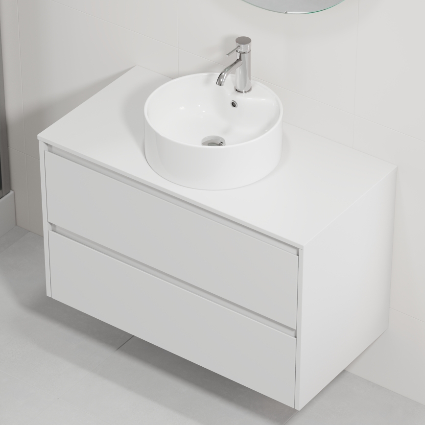Mobile da bagno con lavabo TRONDHEIM/VIKEDAL 90x57x46 cm, bianco