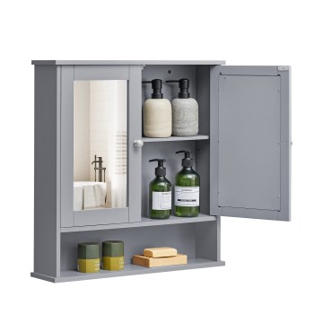 Mobile da bagno con specchio ZARA 58,5 x 56,5 cm, grigio