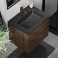 Mobile da bagno CONOR 61 cm con lavabo, noce/nero