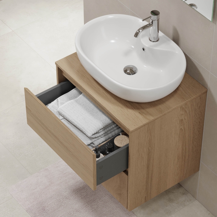 Mobile da bagno TRONDHEIM per lavabo da 60 cm in rovere