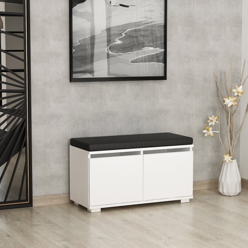 Mobile per scarpe DRAGO 42x80 cm bianco/nero