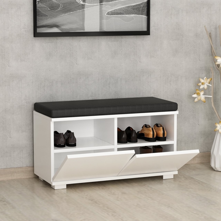 Mobile per scarpe DRAGO 42x80 cm bianco/nero