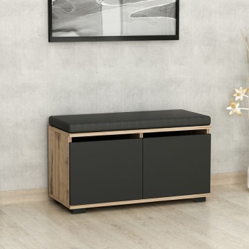 Mobile per scarpe DRAGO 42x80 cm nero/noce