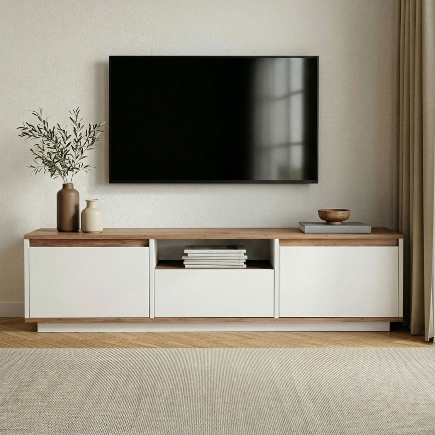 Mobile porta TV KREDE 160x30 cm bianco/pino