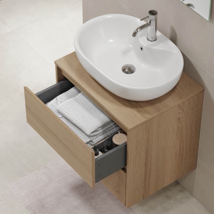 Mobile sottolavabo TRONDHEIM per lavabo 60x57x46 cm, rovere