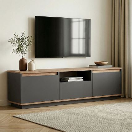 Mobile TV KREDE 160x30 cm antracite/pino