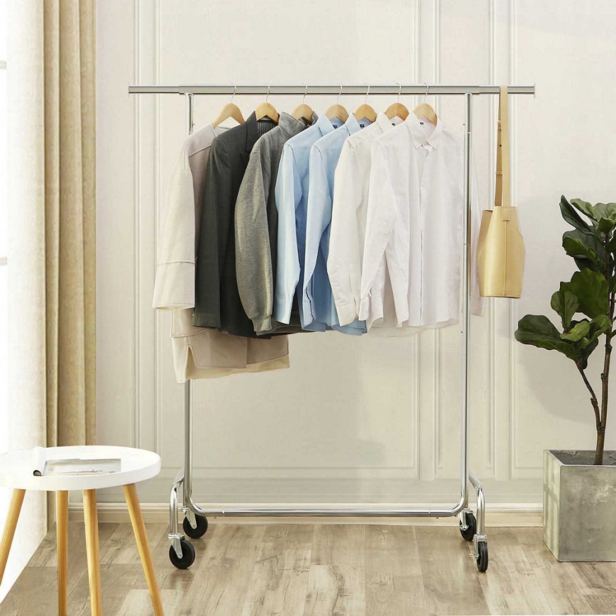 Mobiler Garderobenständer JEAN 110/150x160x45 cm silber