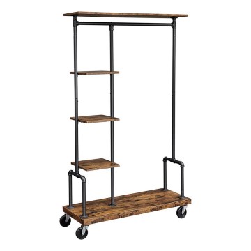 Mobiler Garderobenständer LINEA, Braun/Schwarz