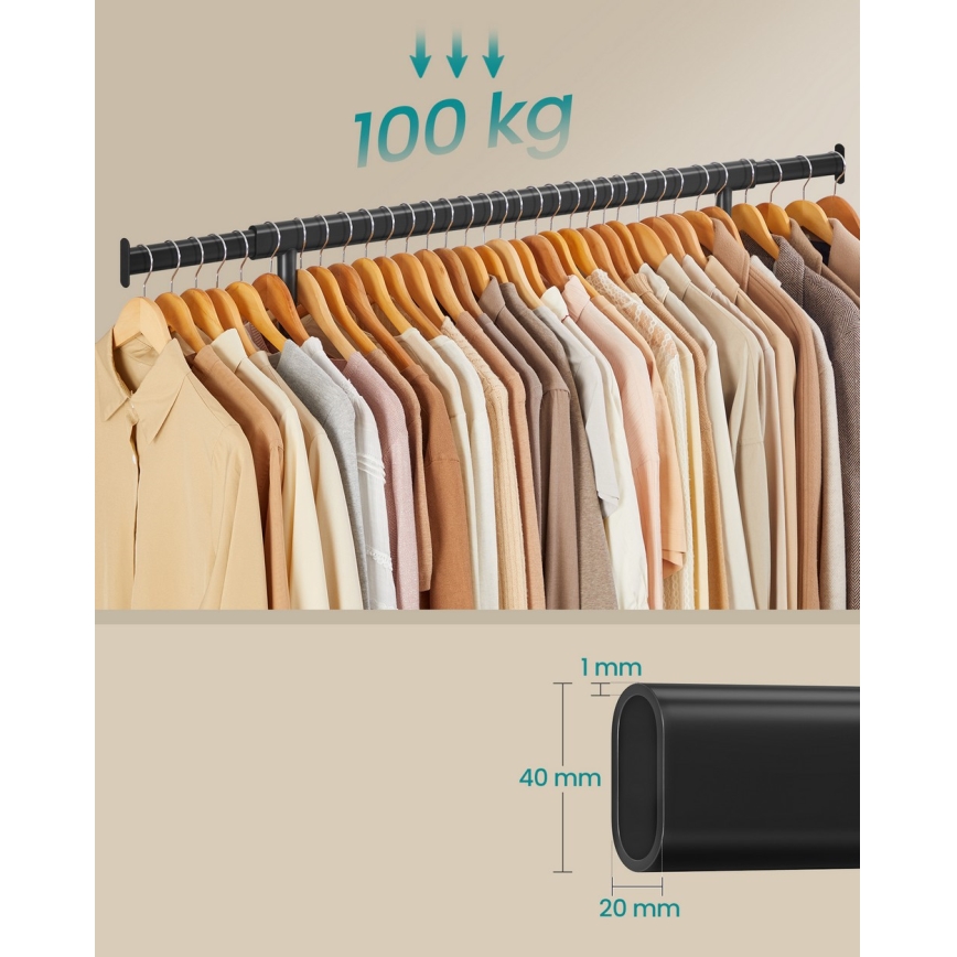 Mobiler Garderobenständer LINEA, schwarz