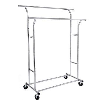 Mobiler Garderobenständer LINEA, silber