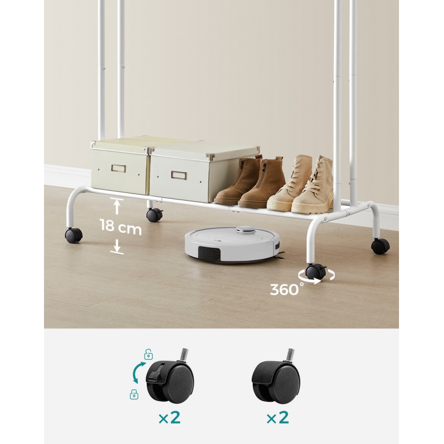 Mobiler Garderobenständer LINEA, weiß