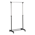 Mobiler Metall-Garderobenständer 170x88 cm schwarz/glänzendes Chrom