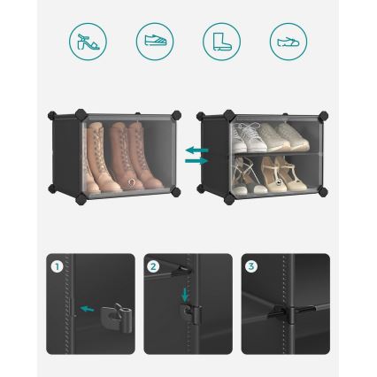 Modulares Regal mit Fächern BOXIFY schwarz