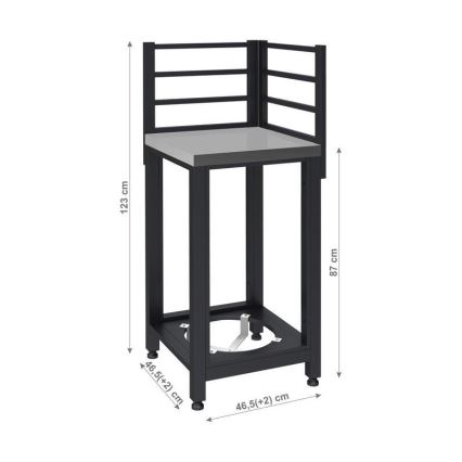 Module d'angle extérieur 47x47x123 cm noir/inox