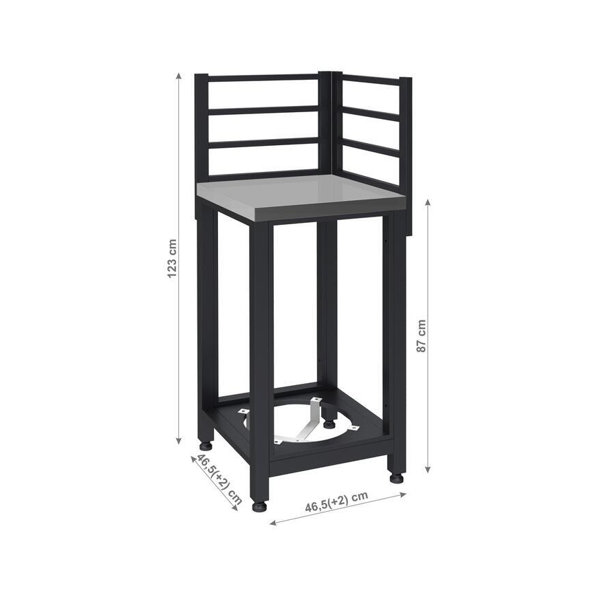 Module d'angle extérieur 47x47x123 cm noir/inox