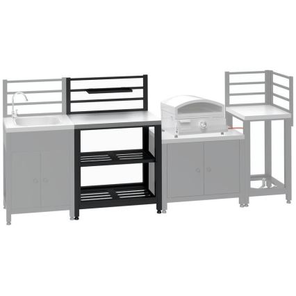 Module extérieur table 80x47x123 cm noir/inox
