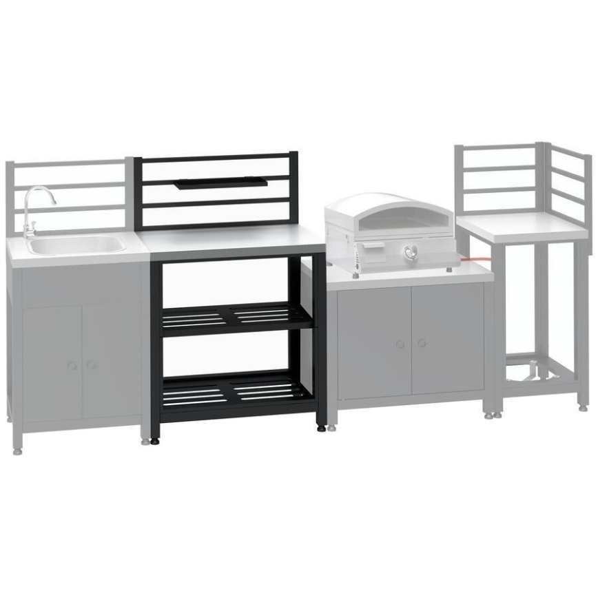 Module extérieur table 80x47x123 cm noir/inox