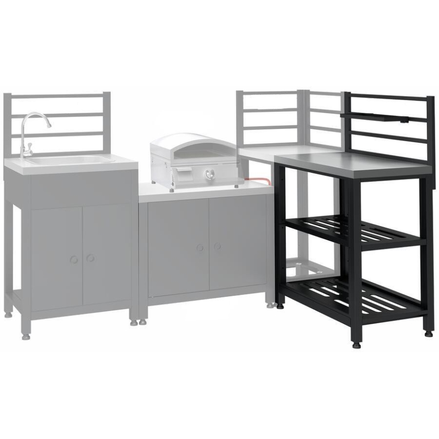 Module extérieur table 80x47x123 cm noir/inox