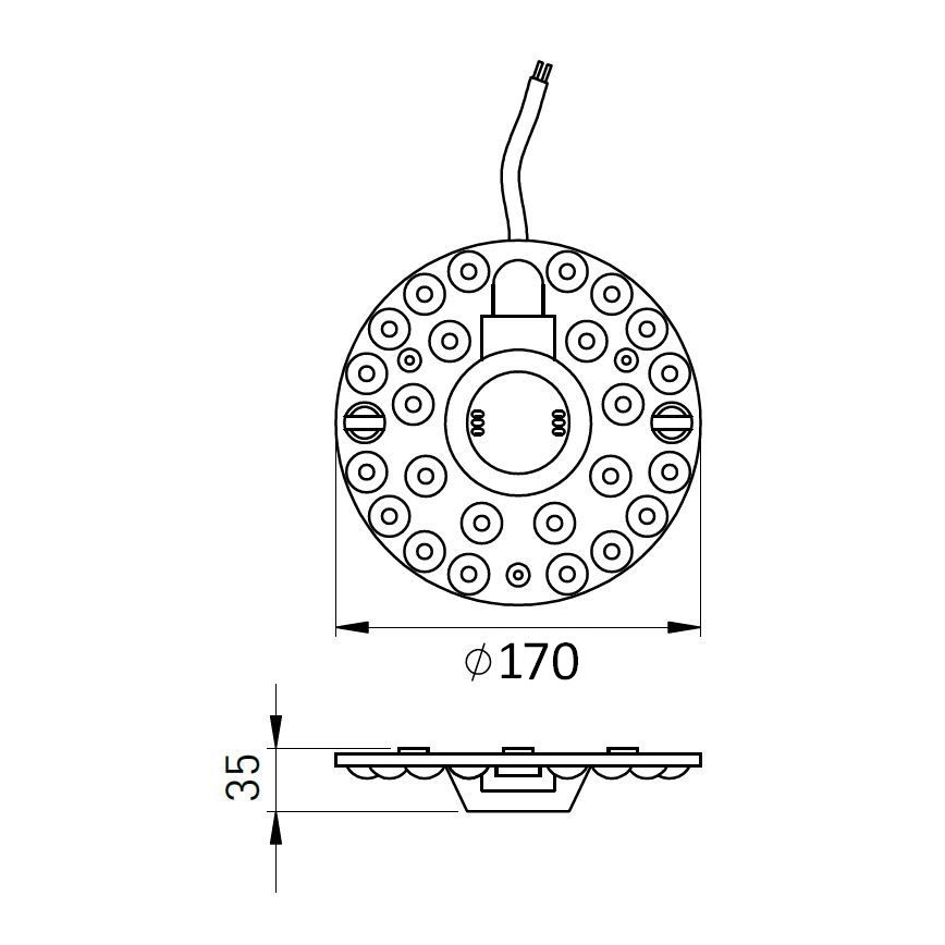 Module magnétique LED 18 W 230 V Ø 17 cm 2700/3000/4000/5000/6500K