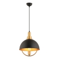 MONZA Hängeleuchte 1xE27/40W/230V Durchmesser 30 cm schwarz/ gold
