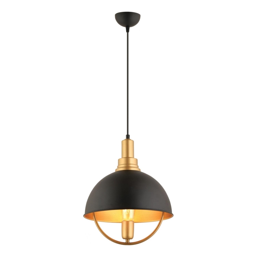 MONZA Hängeleuchte 1xE27/40W/230V Durchmesser 30 cm schwarz/ gold