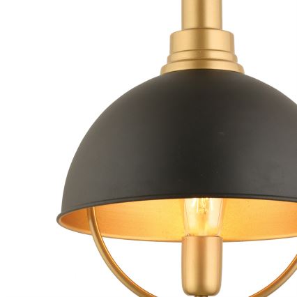 MONZA Hängeleuchte 1xE27/40W/230V Durchmesser 30 cm schwarz/ gold