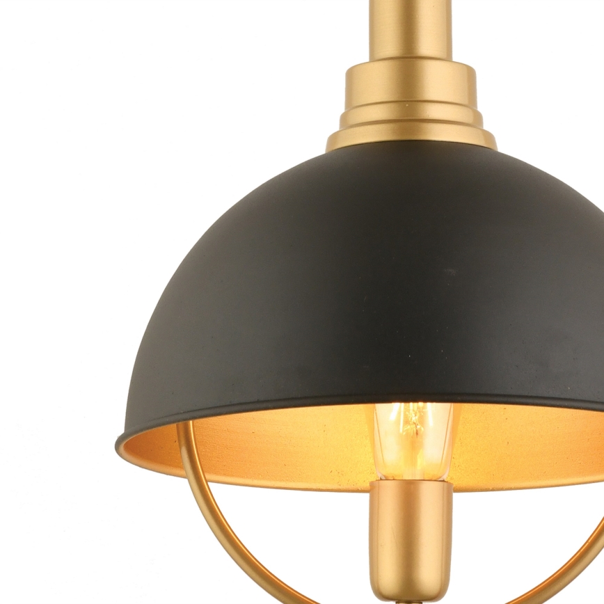 MONZA Hängeleuchte 1xE27/40W/230V Durchmesser 30 cm schwarz/ gold
