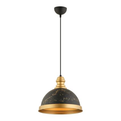 MONZA Pendelleuchte 1xE27/40W/230V Durchmesser 29 cm Schwarz/Brass