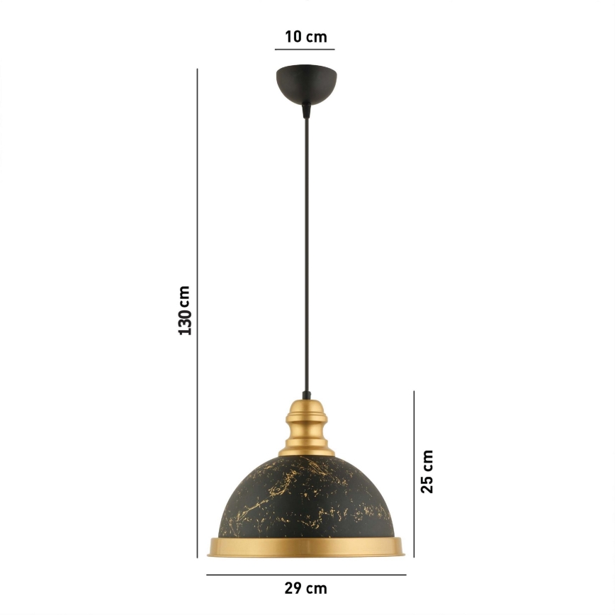 MONZA Pendelleuchte 1xE27/40W/230V Durchmesser 29 cm Schwarz/Brass