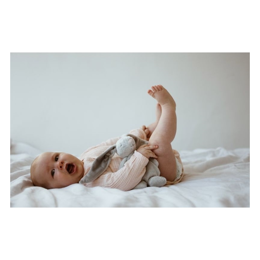 Moonie - Amico di coccole con una melodia e luce coniglietto argento