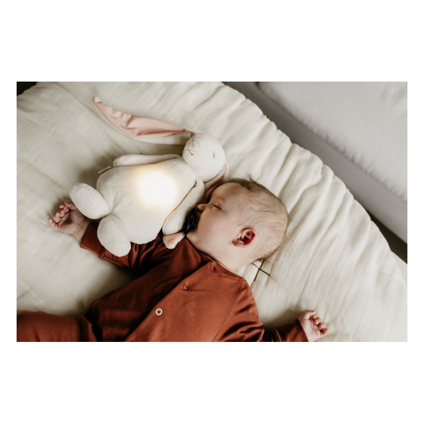 Moonie - Amico di coccole con una melodia e luce coniglietto crema