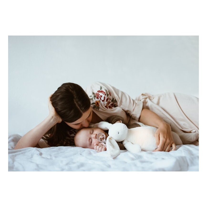 Moonie - Compagno di coccole con melodia e luce 2.0 coniglietto organic rosa