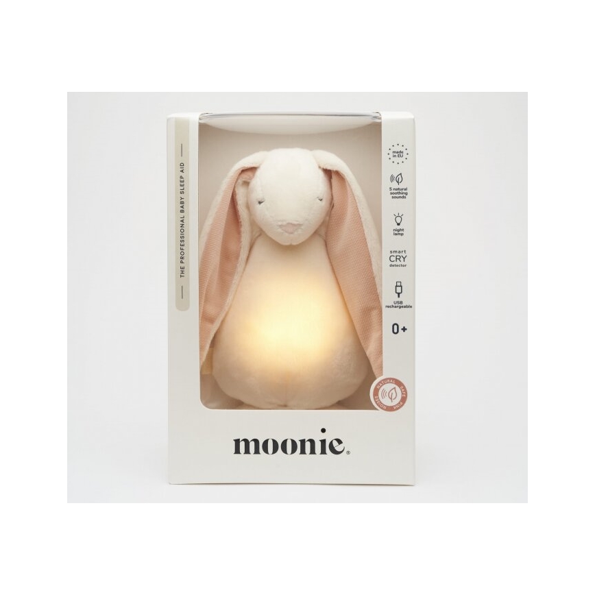 Moonie - Compagno di coccole con melodia e luce 2.0 coniglietto powder
